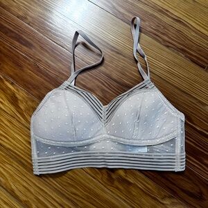 Chic Beige, Black and White Bralette with Mesh Detailing